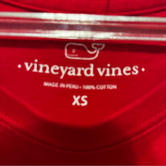 Vineyard Vines Christmas Red Long Sleeve Pullover T Shirt Size X Small - Picture 5 of 10